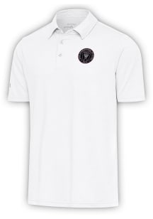 Antigua Inter Miami CF Mens White Par 3 Short Sleeve Polo