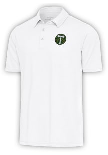 Antigua Portland Timbers Mens White Par 3 Short Sleeve Polo