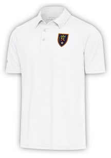 Antigua Real Salt Lake Mens White Par 3 Short Sleeve Polo