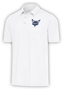 Antigua Charlotte Hornets Mens White Par 3 Short Sleeve Polo