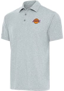 Antigua Los Angeles Lakers Mens Grey Par 3 Short Sleeve Polo