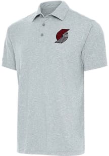 Antigua Portland Trail Blazers Mens Grey Par 3 Short Sleeve Polo
