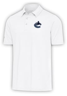 Antigua Vancouver Canucks Mens White Par 3 Short Sleeve Polo