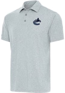Antigua Vancouver Canucks Mens Grey Par 3 Short Sleeve Polo
