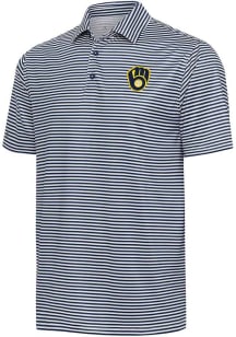 Antigua Milwaukee Brewers Mens Navy Blue Skills Short Sleeve Polo