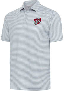 Antigua Washington Nationals Mens Grey Skills Short Sleeve Polo