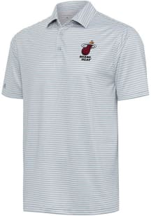 Antigua Miami Heat Mens Grey Skills Short Sleeve Polo