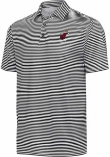 Antigua Miami Heat Mens Black Skills Short Sleeve Polo
