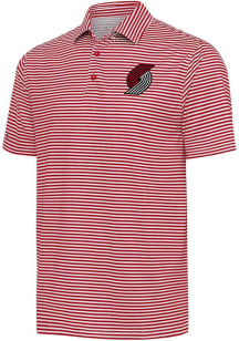 Antigua Portland Trail Blazers Mens Red Skills Short Sleeve Polo