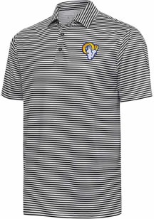 Antigua Los Angeles Rams Mens Black Icon Skills Short Sleeve Polo