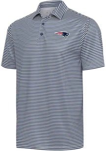 Antigua New England Patriots Mens Navy Blue Skills Short Sleeve Polo