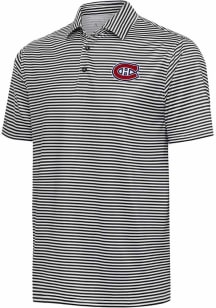 Antigua Montreal Canadiens Mens Black Skills Short Sleeve Polo