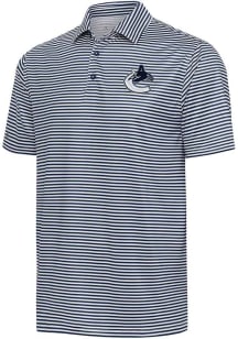 Antigua Vancouver Canucks Mens Navy Blue Skills Short Sleeve Polo