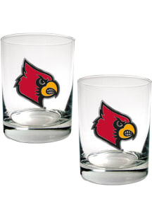 Louisville Cardinals 2 Piece Rock Glass - White