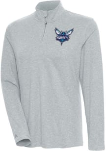Antigua Charlotte Hornets Womens Grey Confront Qtr Zip Pullover