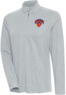 Antigua New York Knicks Womens Grey Confront Qtr Zip Pullover