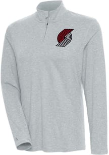 Antigua Portland Trail Blazers Womens Grey Confront Qtr Zip Pullover