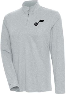 Antigua Utah Jazz Womens Grey Confront Qtr Zip Pullover