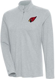 Antigua Arizona Cardinals Womens Grey Confront Qtr Zip Pullover
