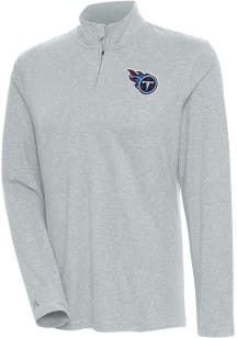 Antigua Tennessee Titans Womens Grey Confront Qtr Zip Pullover