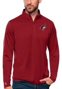 Antigua Arizona Coyotes Mens Red Tribute Long Sleeve Qtr Zip Pullover