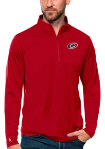 Antigua Carolina Hurricanes Mens Red Tribute Long Sleeve Qtr Zip Pullover