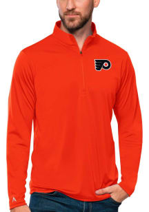 Antigua Philadelphia Flyers Mens Orange Tribute Long Sleeve Qtr Zip Pullover
