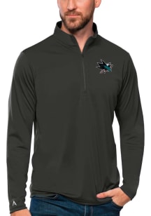 Antigua San Jose Sharks Mens Grey Tribute Long Sleeve Qtr Zip Pullover