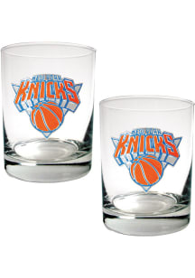 New York Knicks 2 Piece Rock Glass - White