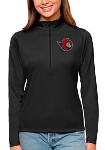 Antigua Ottawa Senators Womens Black Tribute Qtr Zip Pullover