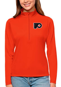 Antigua Philadelphia Flyers Womens Orange Tribute Qtr Zip Pullover