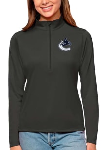 Antigua Vancouver Canucks Womens Anthracite Tribute Qtr Zip Pullover