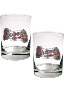 Atlanta Braves 2 Piece Rock Glass - White