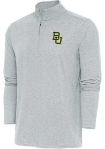 Antigua Baylor Bears Mens Grey Hunk Long Sleeve Qtr Zip Pullover