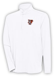 Antigua Bowling Green Falcons Mens White Hunk Long Sleeve Qtr Zip Pullover