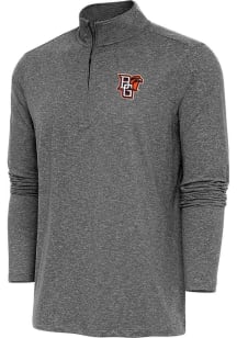 Antigua Bowling Green Falcons Mens Black Hunk Long Sleeve Qtr Zip Pullover