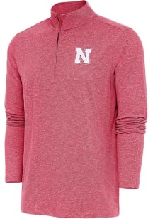 Antigua Nebraska Cornhuskers Mens Red Hunk Long Sleeve Qtr Zip Pullover