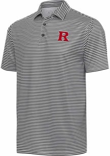 Antigua Rutgers Scarlet Knights Mens Black Skills Short Sleeve Polo