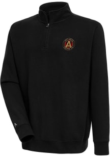 Antigua Atlanta United FC Mens Black Victory Long Sleeve Qtr Zip Pullover