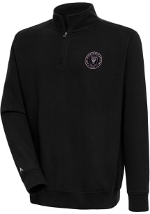 Antigua Inter Miami CF Mens Black Victory Long Sleeve Qtr Zip Pullover