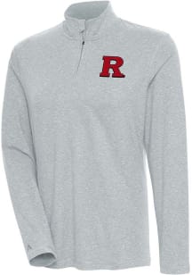 Antigua Rutgers Scarlet Knights Womens Grey Confront Qtr Zip Pullover