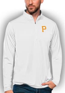 Antigua Pittsburgh Pirates Mens White Tribute Long Sleeve Qtr Zip Pullover