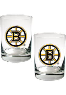 Boston Bruins 2 Piece Rock Glass - White
