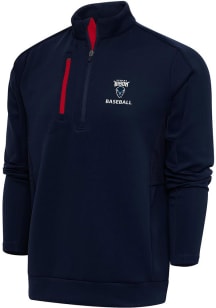 Antigua Howard Bison Mens Navy Blue Baseball Generation Long Sleeve Qtr Zip Pullover