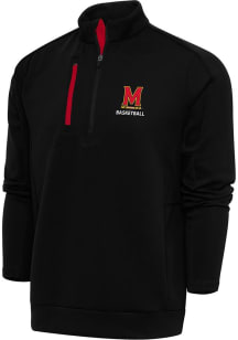 Antigua Maryland Terrapins Mens Black Basketball Generation Long Sleeve Qtr Zip Pullover