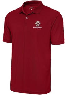 Antigua Boston College Eagles Mens Red Lacrosse Legacy Pique Short Sleeve Polo