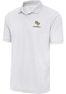 Antigua UCF Knights Mens White Football Legacy Pique Short Sleeve Polo