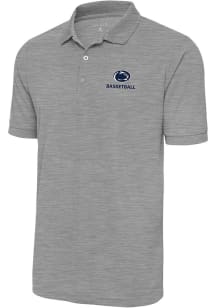 Antigua Penn State Nittany Lions Mens Grey Basketball Legacy Pique Short Sleeve Polo