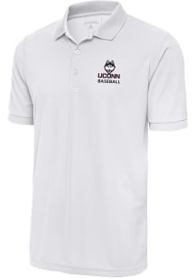 Antigua UConn Huskies White Baseball Legacy Pique Big and Tall Polo