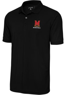 Antigua Maryland Terrapins Black Basketball Legacy Pique Big and Tall Polo